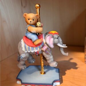 Cherished Teddies Figurine with Brown and White Details